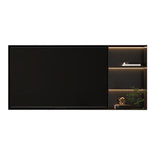 定制镂空电视壁龛嵌入式金属边框架不锈钢75/85寸悬浮背景墙黑色