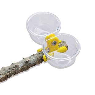 鹦鹉糖果夹子食盆站架食盒亚克力鸟食杯带夹子玄凤喂食器虎皮粮碗