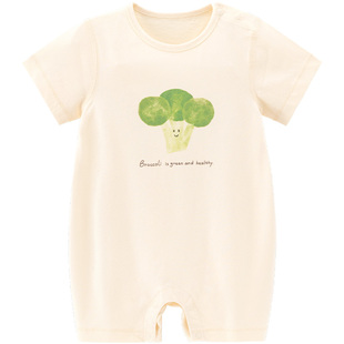 【清仓】婴儿连体衣夏季薄款宝宝纯棉数码印染哈衣外出透气爬服