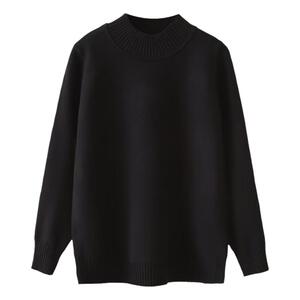 2024年秋冬新款大码女装半高领针织衫百搭上衣女宽松显瘦打底毛衣