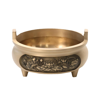 三足双耳黄铜熏香炉家用供奉室内竹签香烧香上香线香插香座宣德炉