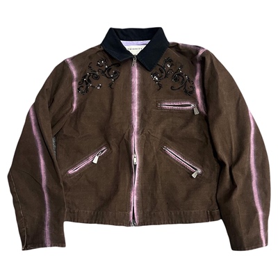 APRIORITY先验 浮士德拼接衣领珠片绣花做旧喷色底特律工装夹克