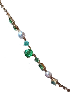 18k天然宝石akoya珍珠