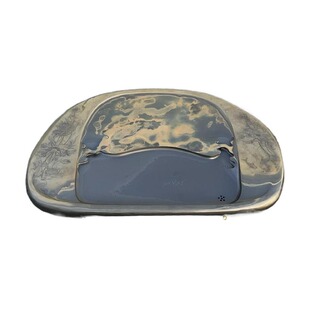 天然原石头材料歙砚茶盘龙尾砚新中式茶海石质功夫茶具金晕茶台端