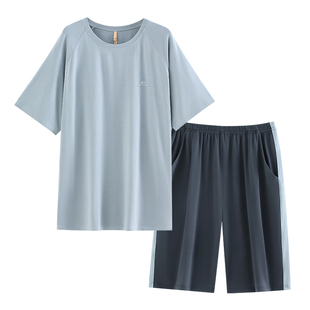 【凉感】莫代尔睡衣男士夏季夏款短袖短裤家居服男款薄款冰丝套装