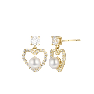 SEULEMENT瑟拉蒙天然珍珠耳钉女小众设计感爱心耳钉时尚新款爆款