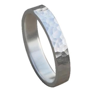 定制足银999纯银手工锤纹戒指男 大号个性情侣对戒女素圈指环刻字