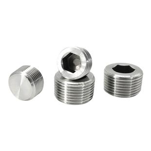 304不锈钢内六角堵头喉塞NPT油塞螺塞外丝油堵帽闷头2分4分6分1寸