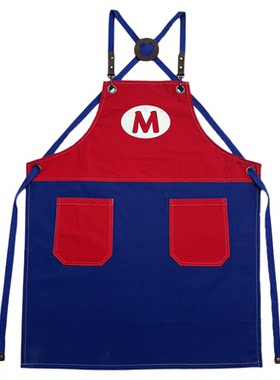 马里奥围裙厨房工作服定制logo