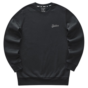 斯凯奇春季新品男款休闲加绒保暖卫衣时尚宽松版型运动服百搭上衣