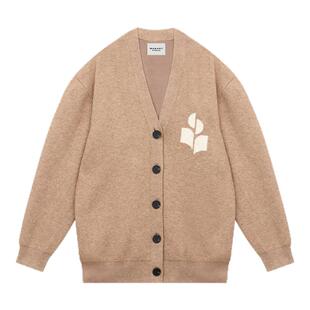 MARANT ETOILE2025 NORTON领修身品牌徽标针织开襟衫女