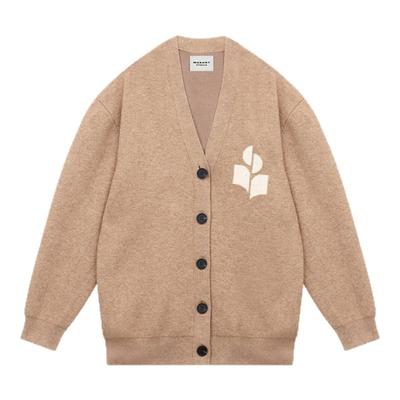 MARANT ETOILE2025 NORTON领修身品牌徽标针织开襟衫女