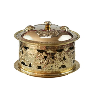 内蒙古熬煮奶茶锅纯黄铜紫铜宫廷御锅酒精锅菊花烩菜温锅蒙古火锅