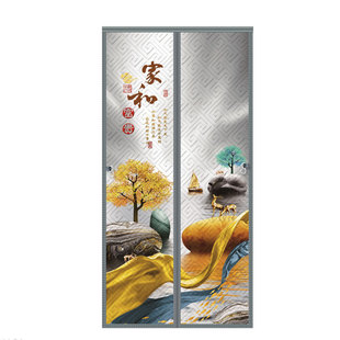 侧开棉门帘家用冬季保暖防风棉隔断帘防寒空调挡风挂帘免打孔自吸