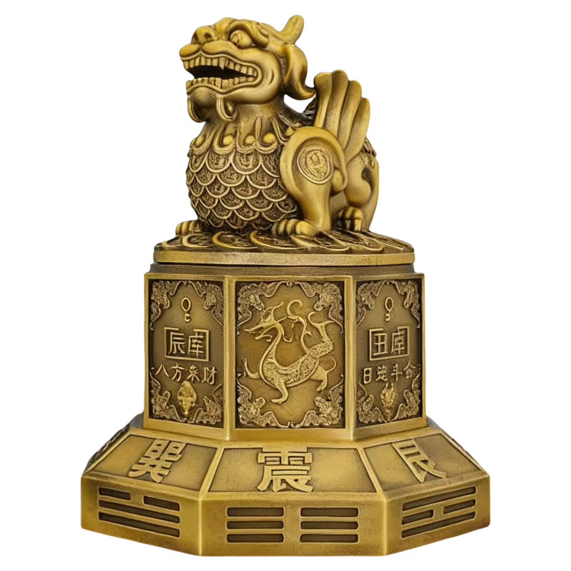 纯黄铜貔貅摆件桌面百财怪兽桌面装饰品卧室桌面吉祥摆件客厅玄关