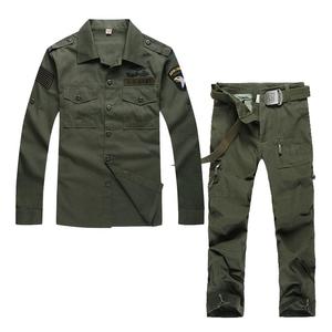 新式迷彩服战术套装101空降师军绿纯棉迷彩服男 户外工作服劳保服