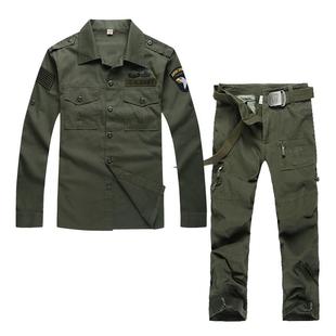 新式迷彩服战术套装101空降师军绿纯棉迷彩服男 户外工作服劳保服