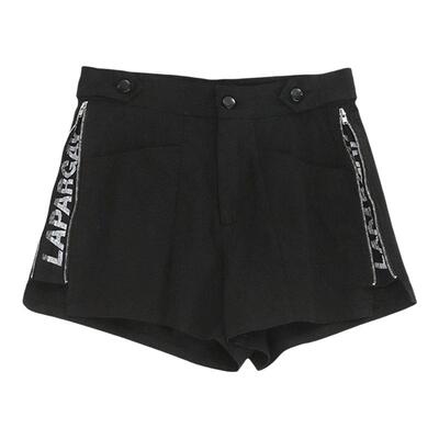 纳帕佳高腰牛仔热裤侧开叉显高