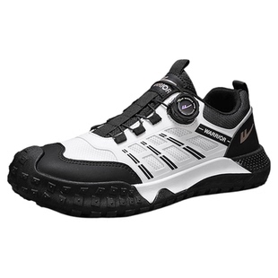 回力正品男鞋旋转钮扣免系带户外徒步登山运动休闲鞋皮面防水