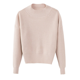 半高领高腰短款毛衣女2025冬新款加厚针织衫小个子黑色内搭打底衫