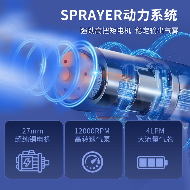 蓝光纳米消毒喷雾枪家用机菌酒精消毒器杀菌雾化除空气次氯酸电动