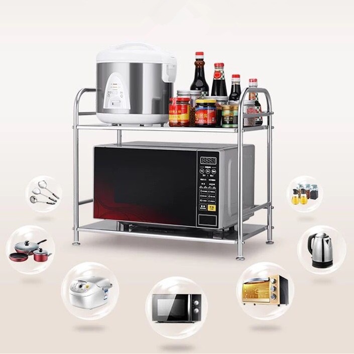 不锈钢厨房多功能台面置物架微波炉支架起批收纳架一件收纳多层架
