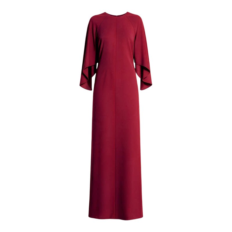 2026新款喜妈妈礼服连衣裙进口重磅醋酸披风式修身显瘦长款连衣裙