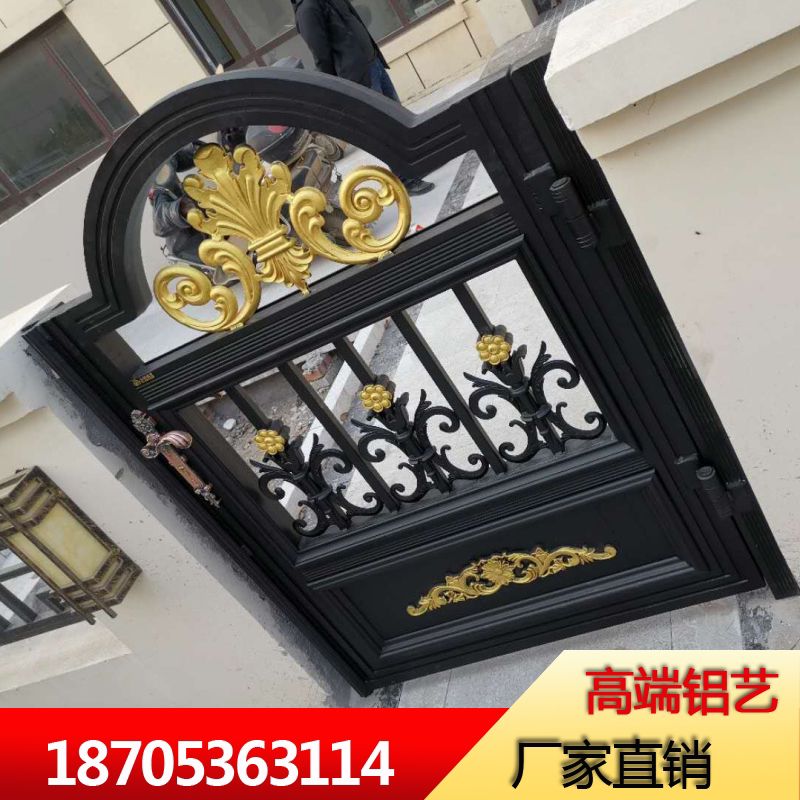 铝合金庭院门别墅门铝艺大门农村院子对开门电动平移门花园入户门