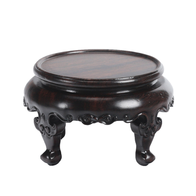 非洲黑檀茶壶盆景香炉圆木托