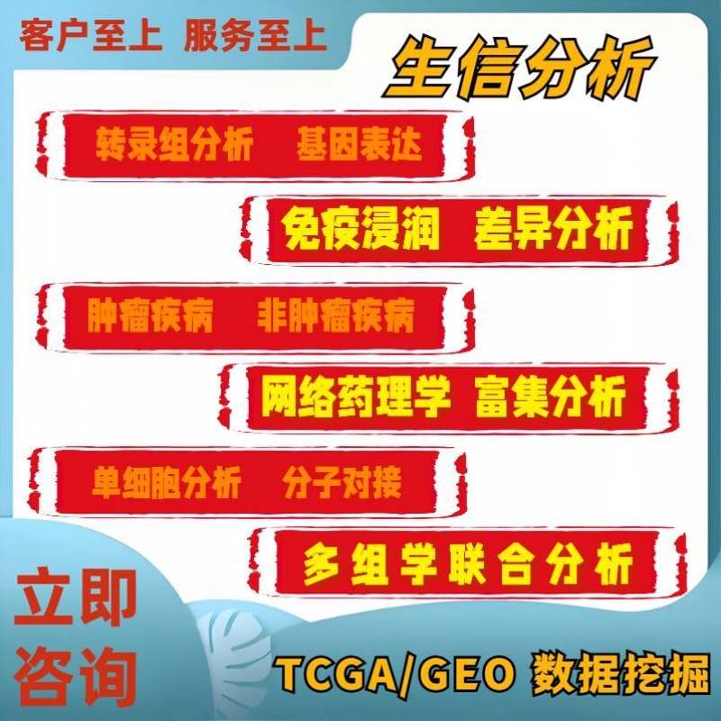 分析指导/孟德尔随机化/生信分析/转录组/单细胞测序/网络药理学/