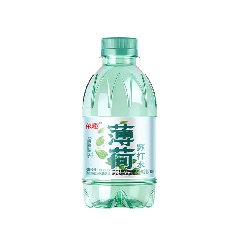 依趣无糖弱碱性水薄荷味家用饮用苏打水整箱24瓶夏季清凉爽口特价