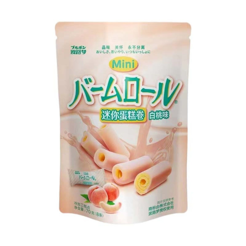 波路梦迷你蛋糕卷70g*2袋装白桃牛奶草莓巧克力味网红学生零食品