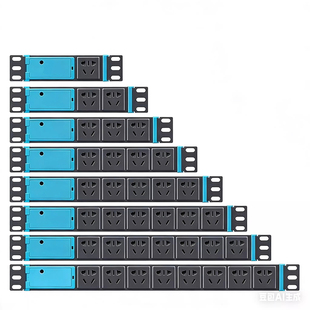 pdu机柜插座34568位铝合金防雷机房电源工业程插排插无线多孔