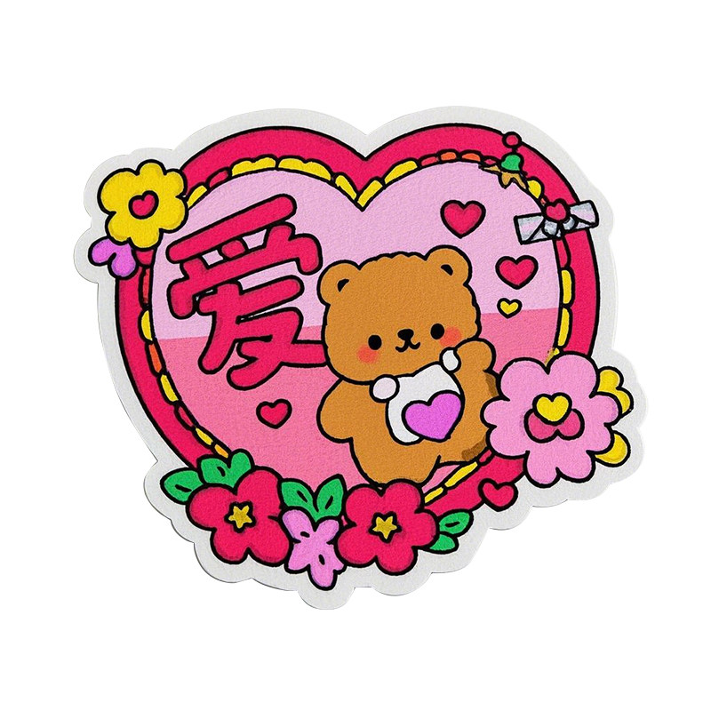 PVC不干胶拍立得贴纸pet双透材质水晶包装盒转印贴异型卡通贴纸