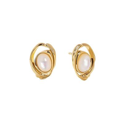 安铂洛利虎眼石纯银耳环