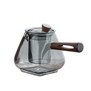 金镶玉玻璃泡茶壶侧把茶水分离过滤内胆电陶炉加热烧水普洱红茶具