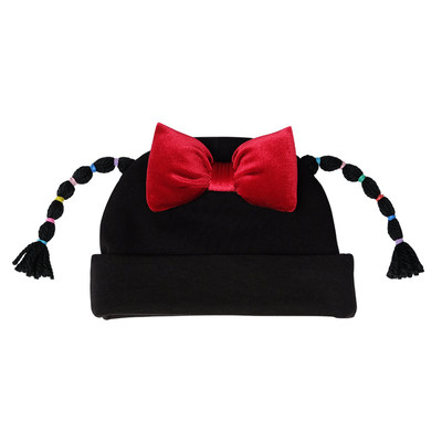 可爱辫子保暖羊绒棉婴儿帽子秋冬