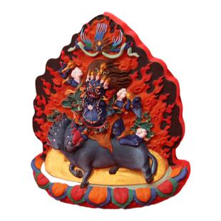 忿怒莲师金刚铠甲观想擦擦矿物颜料藏式精工手绘立体唐卡佛像摆件
