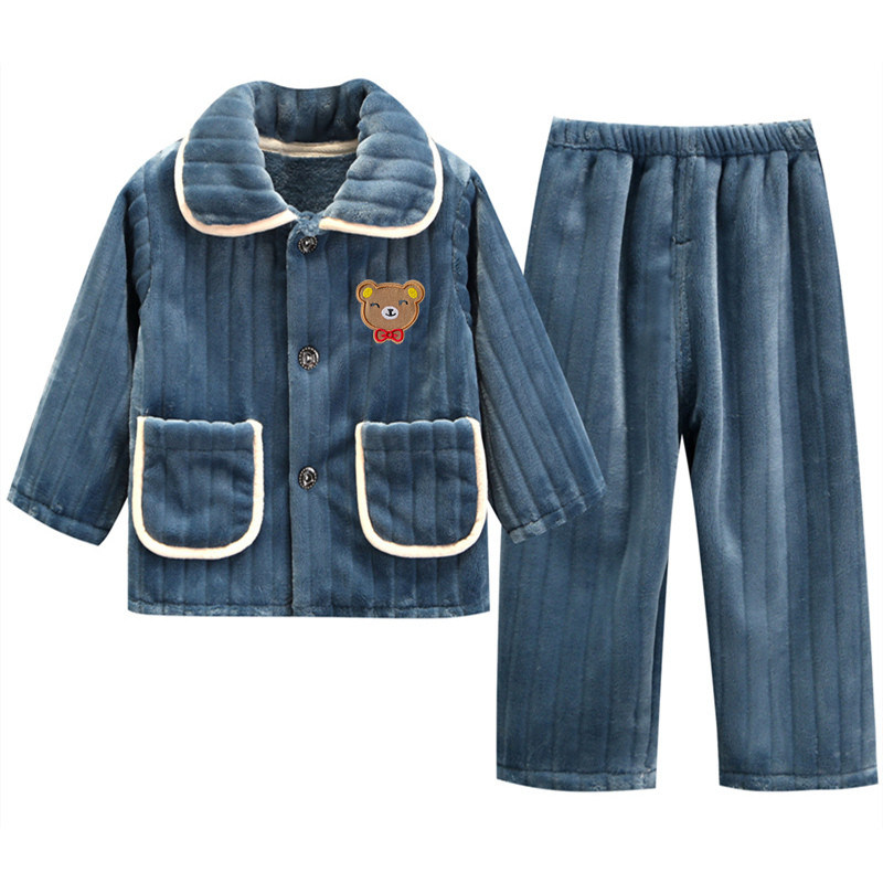 秋冬季加厚大童保暖珊瑚绒家居服