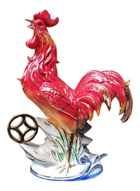 大吉大利陶瓷公鸡招财摆件客厅
