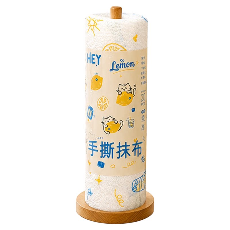 青柠猫印花手撕厨房干湿抹布