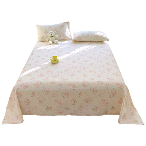 加厚老粗布床单单件纯棉100全棉麻凉席被单人宿舍床笠枕套三件套