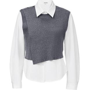 Vero Moda衬衫女2026春季新款套装不规则针织背心衬衫326105019