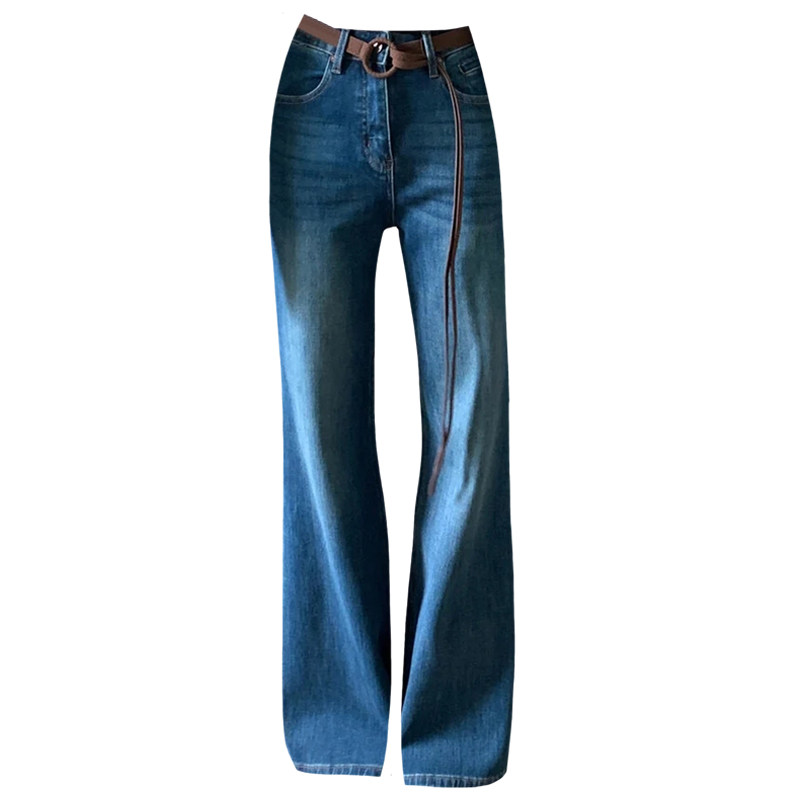 2025秋新款JEANS阿凡牛67741四面弹高腰马蹄裤修身显瘦微喇牛仔裤