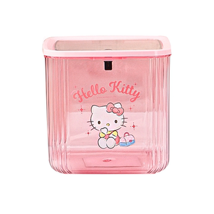 三丽鸥Kitty按压式桌面垃圾桶可爱高颜值床上小迷你卧室宿舍纸篓