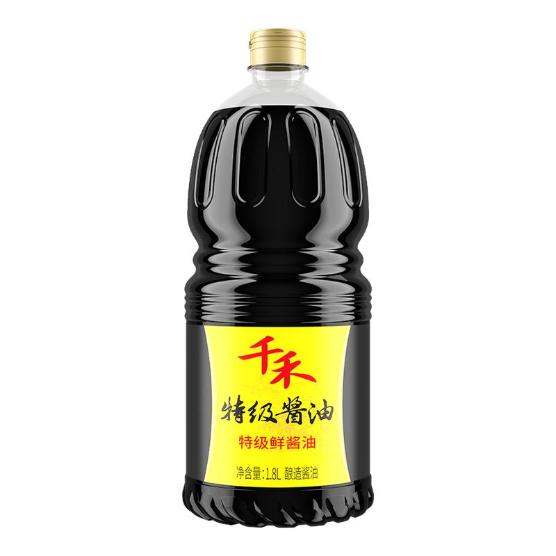 千禾特级鲜酱油黄豆酿造1.8L大桶装家用炒菜凉拌商用批发正品官方