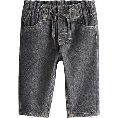 HM童装女婴春季中腰棉质纸袋牛仔裤1262451