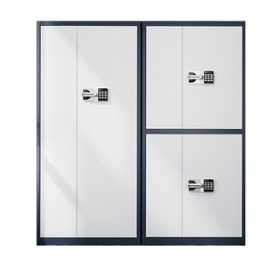 黑白电子保密柜办公室密码文件柜指纹锁资料档案柜加厚铁皮保险柜