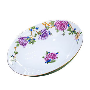 盘子珐琅彩餐具景德镇高白瓷碗盘菜盘家用碗碟大容量高级感陶瓷盘