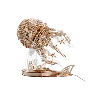 乐放极光水母音乐盒diy手工八音盒积木生日礼物送女朋友桌面摆件